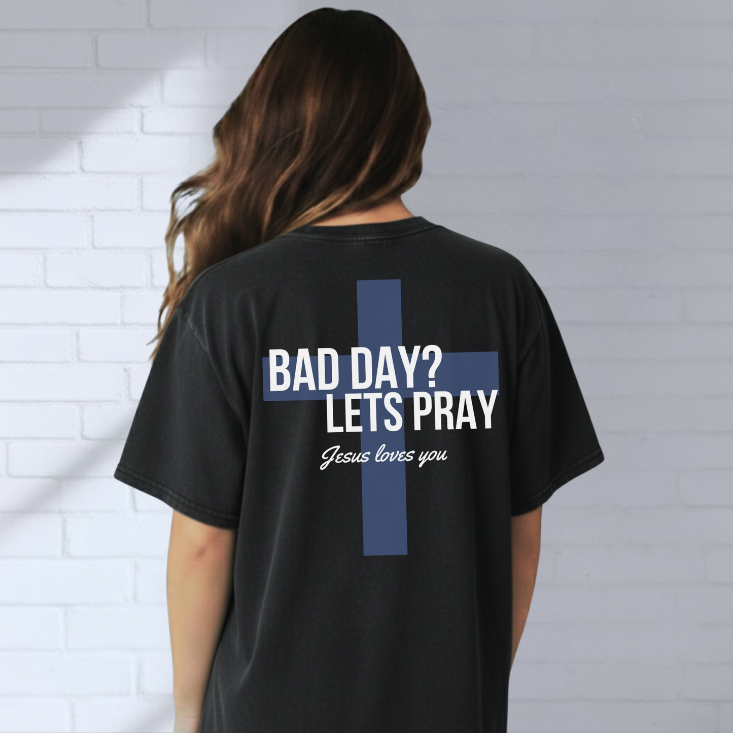 Bad Day Let's Pray Shirt, Cross, Faith Based Apparel, Inspirational Tee, Christian T-Shirt, Church Wear