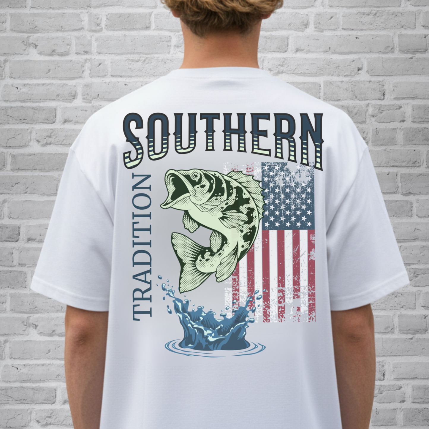Southern Tradition Fishing Shirt, Fathers Day Gift, US Flag, Bass Fish