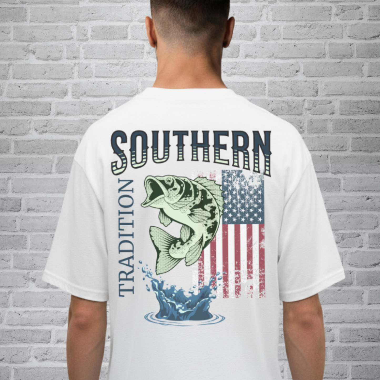 Southern Tradition Fishing Shirt, Fathers Day Gift, US Flag, Bass Fish