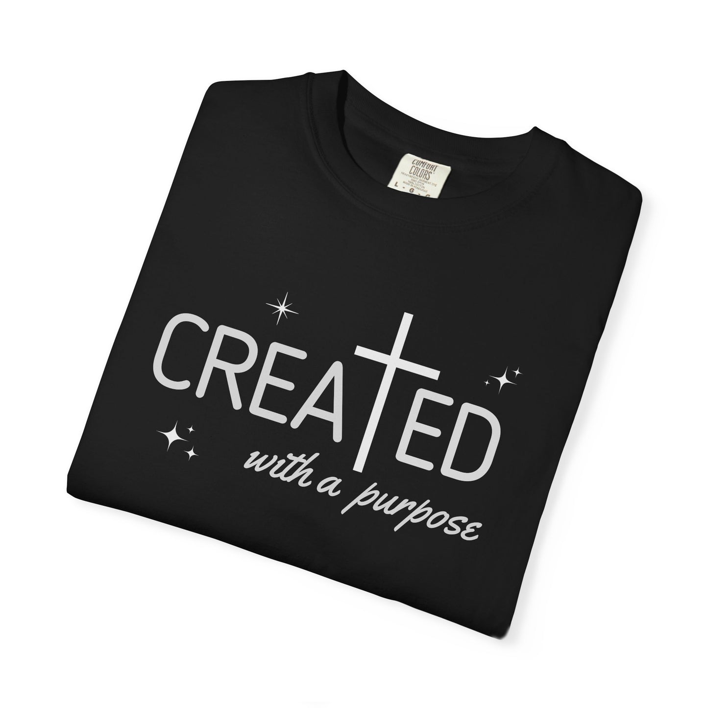 Created With a Purpose Shirt, Graphic Tee, Aesthetic Cross Tee, Faith, Christian T-Shirt, Soft Cotton Shirt