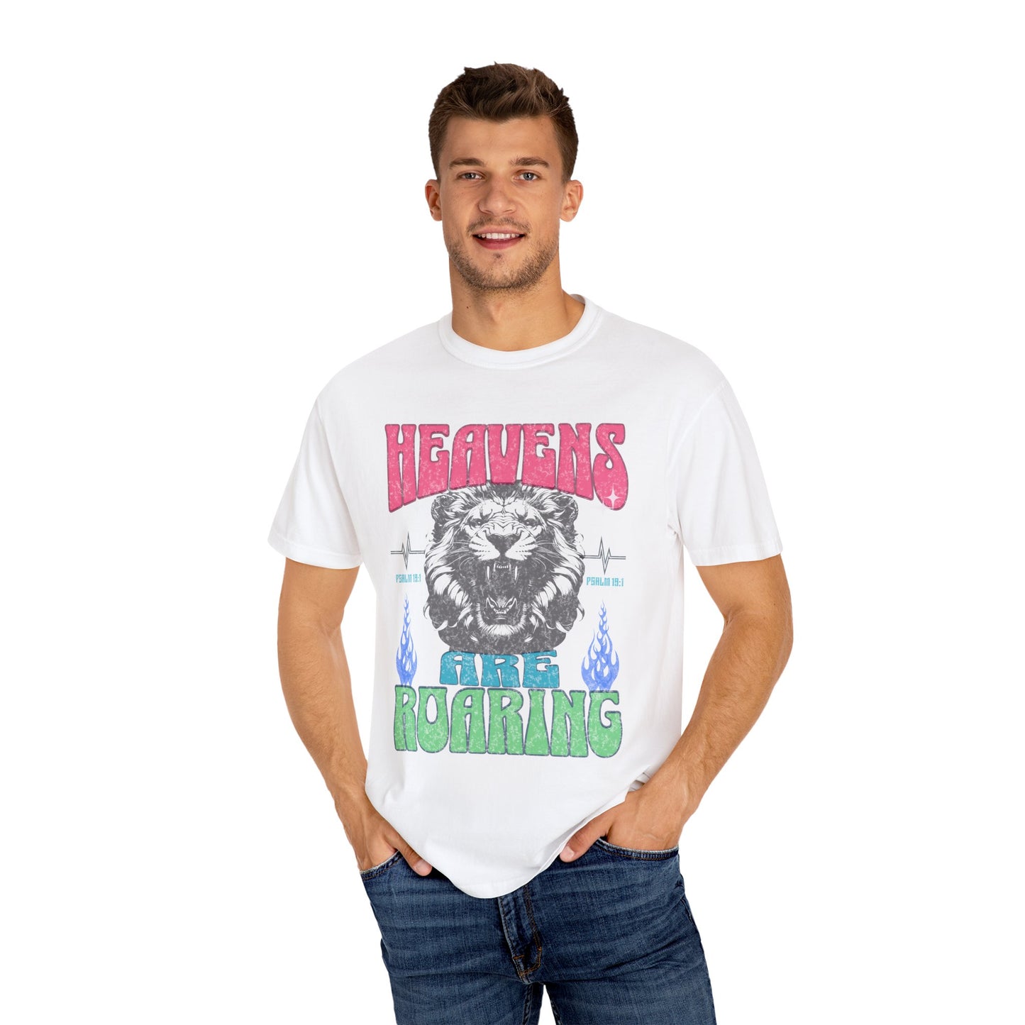 Heavens are Roaring Lion Shirt - Trends, Colorful Graphic, Crewneck, Christian Apparel, Faith, Church Wear, (11)