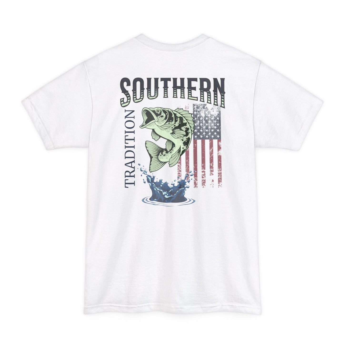Southern Tradition Fishing Shirt, Big & Tall Size, Fathers Day, US Flag, Bass Fish