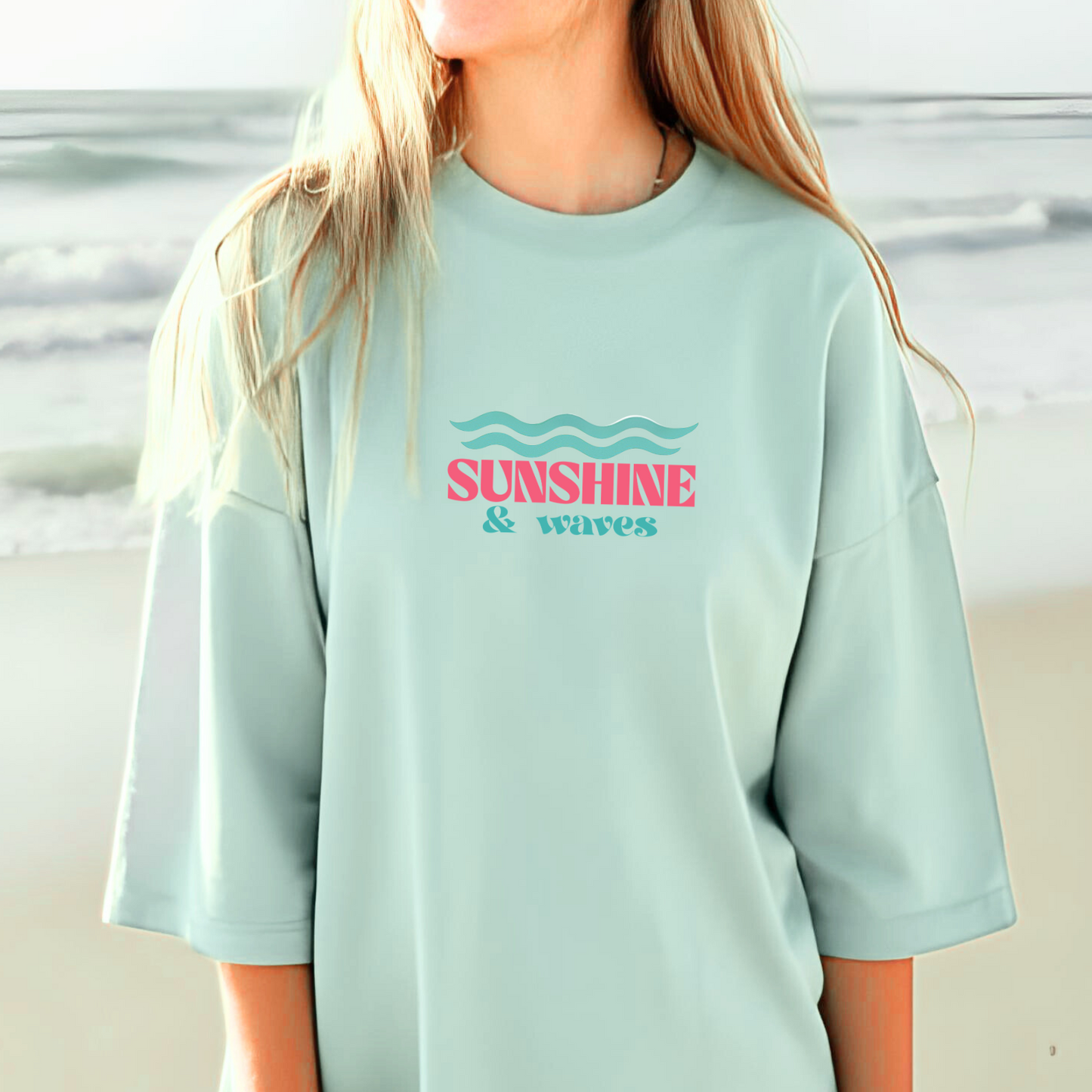 Summer Waves Shirt, Beach, Palm Tree Tee, Summer, Sunshine, Ocean, Tropical, Vacay Tee, Graphic T-Shirt